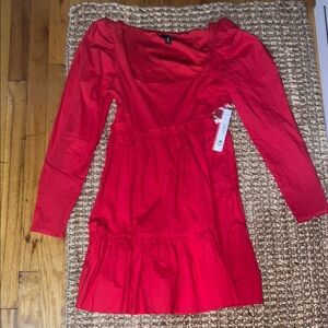 Red Long Sleeve woman Dress